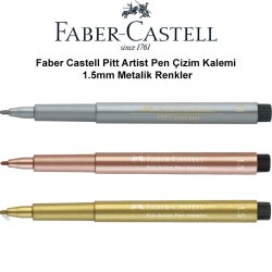 Anka Art - Faber Castell Pitt Artist Pen Çizim Kalemi Seti 3 Metalik Renkler