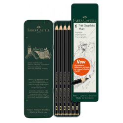 Faber Castell - Faber Castell Pitt Graphite Matt Dereceli Kalem 6 Parça Set