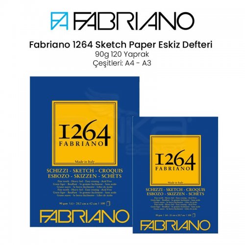 Fabriano 1264 Sketch Paper Eskiz Defteri 90g 100 Yaprak