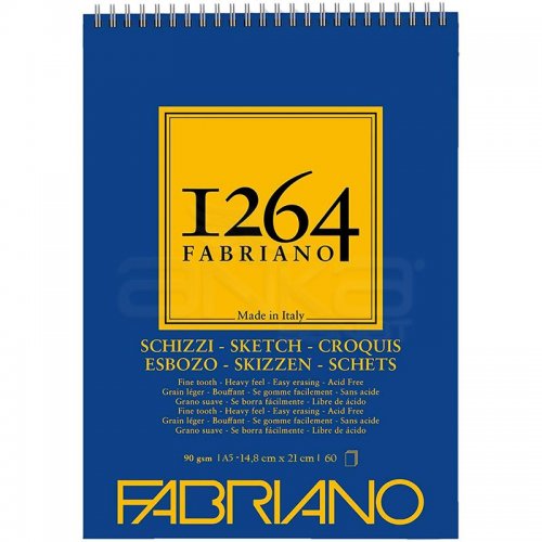 Fabriano 1264 Sketch Paper Eskiz Defteri Üstten Spiralli 90g