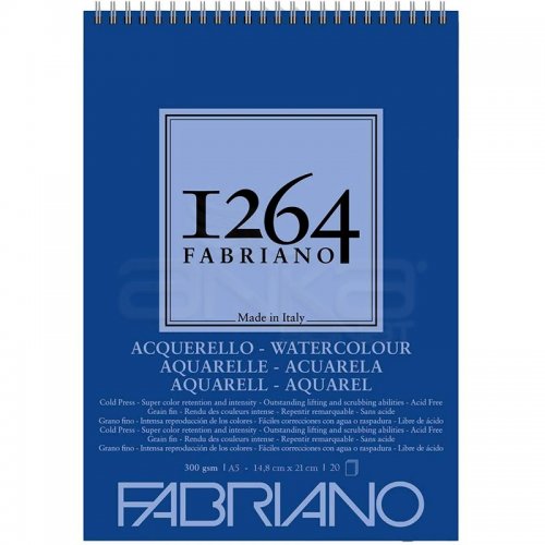 Fabriano 1264 Watercolour Sulu Boya Defteri Üstten Spiralli 300g