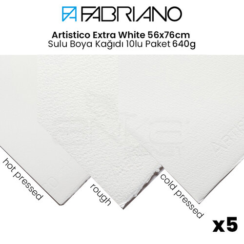 Fabriano Artistico Extra White 56x76cm Sulu Boya Kağıdı 5li Paket 640g