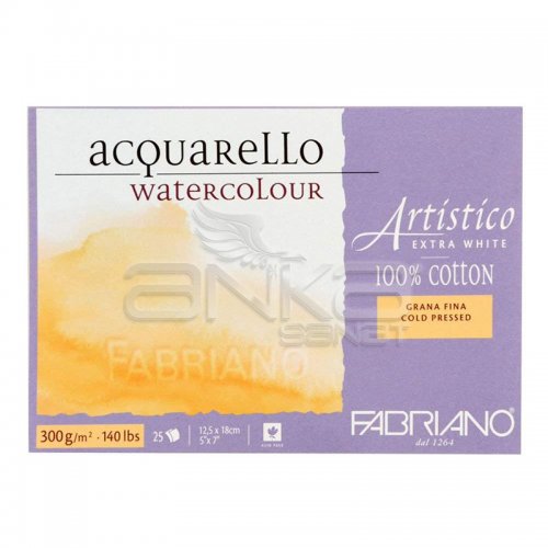 Fabriano Artistico Extra White Grana Fina Cold Pressed 300g 12,5x18cm 25 Yaprak