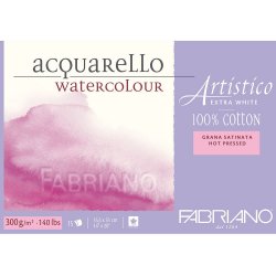 Fabriano Artistico Extra White Grana Satinata Hot Pressed 300g 35,5x51cm 15 Yaprak - Thumbnail