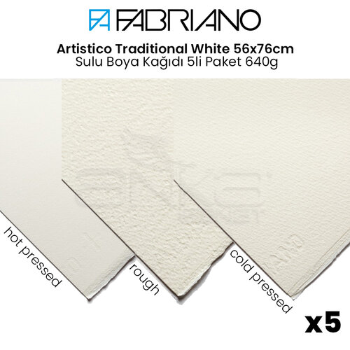 Fabriano Artistico Traditional White 56x76cm Sulu Boya Kağıdı 5li Paket 640g