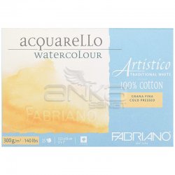 Fabriano Artistico Traditional White Grana Fina Cold Pressed 300g 12,5x18cm 25 Yaprak - Thumbnail