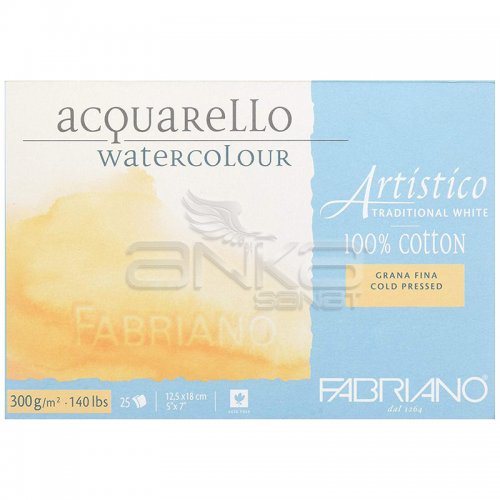 Fabriano Artistico Traditional White Grana Fina Cold Pressed 300g 12,5x18cm 25 Yaprak