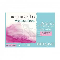 Fabriano Artistico Traditional White Grana Satinata Hot Pressed 300g 12,5x18cm 25 Yaprak - Thumbnail