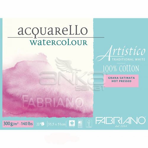 Fabriano Artistico Traditional White Grana Satinata Hot Pressed 300g 35,5x51cm 15 Yaprak