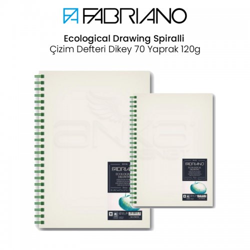 Fabriano Ecological Drawing Spiralli Çizim Defteri Dikey 70 Yaprak 120g