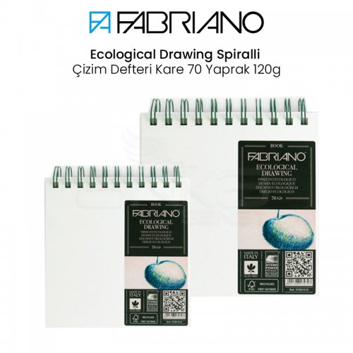 Fabriano Ecological Drawing Spiralli Çizim Defteri Kare 70 Yaprak 120g