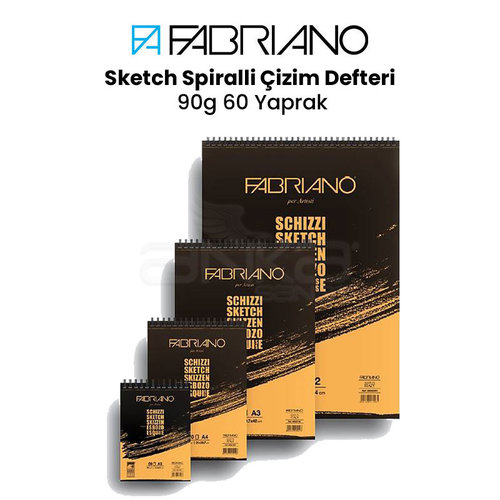 Fabriano Sketch Spiralli Çizim Defteri 90g