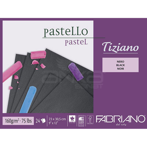 Fabriano Tiziano Pastel Blok Siyah 160g 24 Yaprak