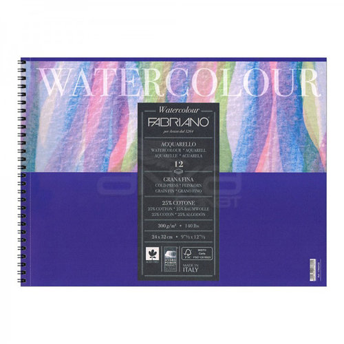 Fabriano Watercolour Sulu Boya Blok Spiralli 12 Yaprak 300g