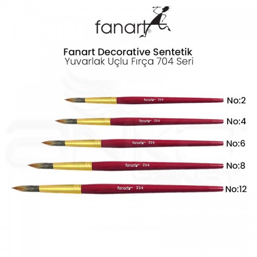 Fanart Decorative Sentetik Yuvarlak Uçlu Fırça 704 Seri