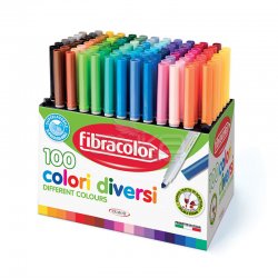 Fibracolor - Fibracolor Keçeli Kalem Colori Diversi 100 Renk