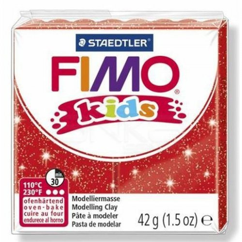 Fimo Kids Polimer Kil 42g 212 Yaldızlı Kırmızı - 212 Yaldızlı Kırmızı