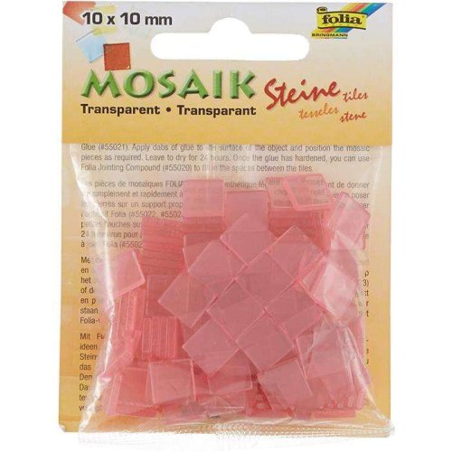 Folia Transparan Mozaik 10x10mm 190 Adet Açık Pembe 57226 - 226 açık pembe