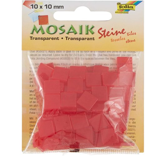 Folia Transparan Mozaik 10x10mm 190 Adet Kırmızı 57220 - 220 kırmızı