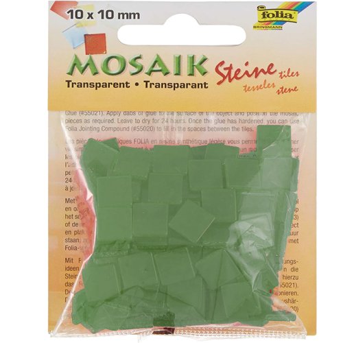 Folia Transparan Mozaik 10x10mm 190 Adet Yeşil 57254 - 254 yeşil