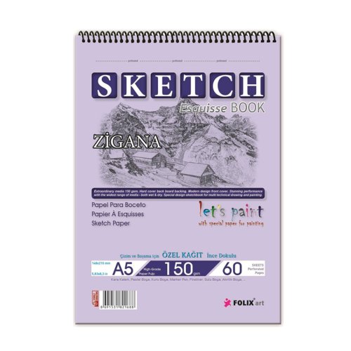 Folix Art Zigana Sketch Esquisse Book Spiralli Çizim Defteri 150g 30 Yaprak