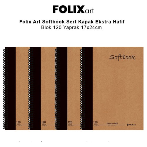 Folix Art Softbook Sert Kapak Ekstra Hafif Blok 120 Yaprak 17x24cm