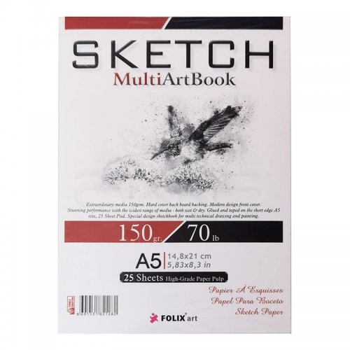 Folix Art Sketch Çok Amaçlı Çizim Defteri 150g 25 Yaprak