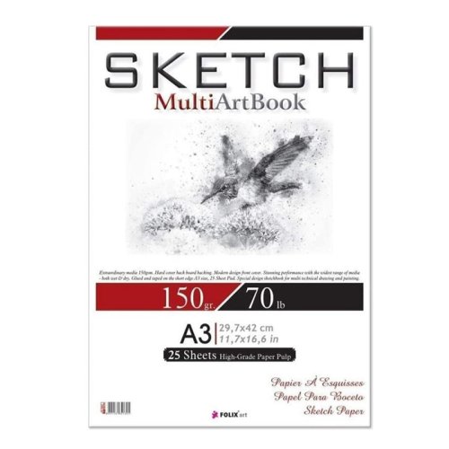 Folix Art Sketch Çok Amaçlı Çizim Defteri 150g 25 Yaprak