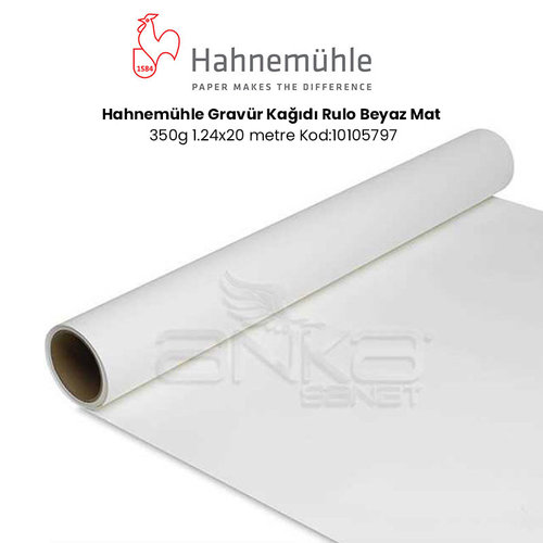 Hahnemühle Gravür Kağıdı Rulo Beyaz Mat 350g 1.24x20 metre Kod:10105797