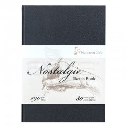 Hahnemühle - Hahnemühle Nostalgie Sketch Book Çizim Defteri Sert Kapak Dikey 190g 80 Yaprak (1)