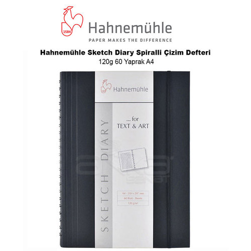 Hahnemühle Sketch Diary Spiralli Çizim Defteri 120g 60 Yaprak A4