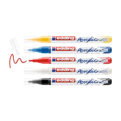 Edding 5300 Akrilik Marker Kalem 1-2mm Yuvarlak Uç 5li Set Basic