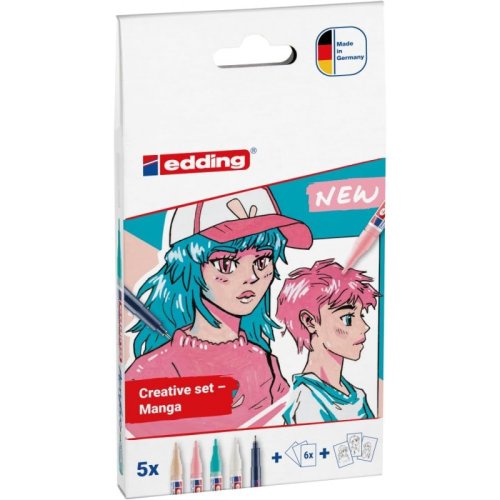 Edding 5300 Akrilik Marker Kalem 1-2mm Yuvarlak Uç 5li Set Ana Renkler