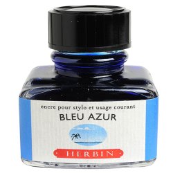 J Herbin - J.Herbin Dolma Kalem Mürekkebi Cam Şişe 30ml-Azure Blue