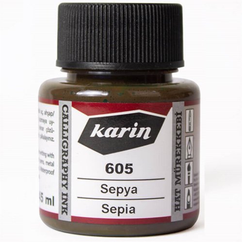 Karin Hat Mürekkebi 605 Sepya 45ml - Sepya