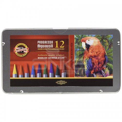 Koh-i-Noor Progresso Aquarell Woodless Coloured Pencil Set 12li