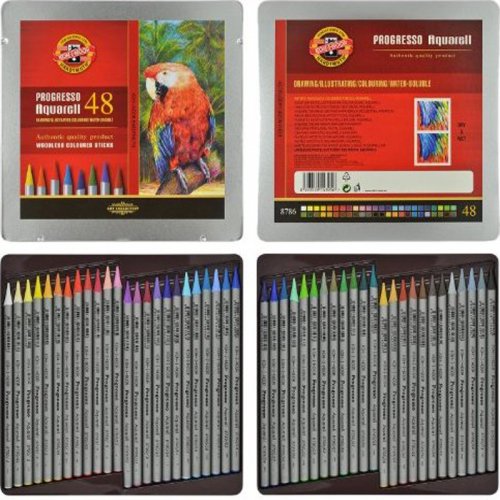 Koh-i-Noor Progresso Aquarell Woodless Coloured Pencil Set 48li 8786