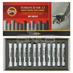 Koh-i-Noor - Koh-i-Noor Toison Dor Soft Pastel Boya 12li Gri Tonlar (8592G)