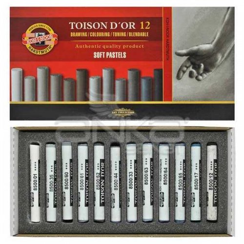 Koh-i-Noor Toison Dor Soft Pastel Boya 12li Gri Tonlar (8592G)