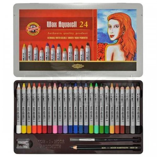 Koh-i-Noor Wax Aquarell Sulandırılabilir Pastel Boya Seti 24 Renk