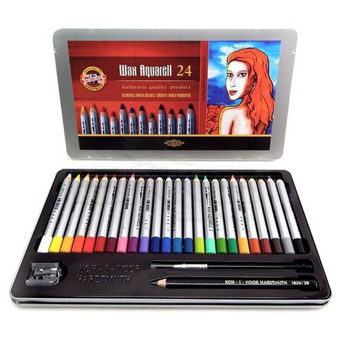 Koh-i-Noor Wax Aquarell Sulandırılabilir Pastel Boya Seti 24 Renk