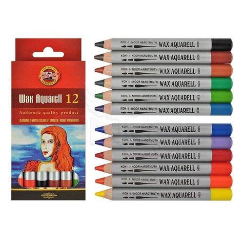 Koh-i-Noor Wax Aquarell Sulandırılabilir Pastel Boya Seti 12 Renk