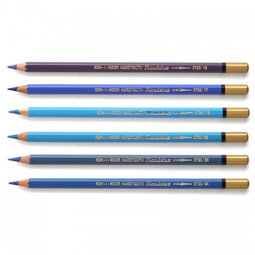 Koh-i Noor Mondeluz Aquarel Kalem Mavi Tonlar 6lı Set