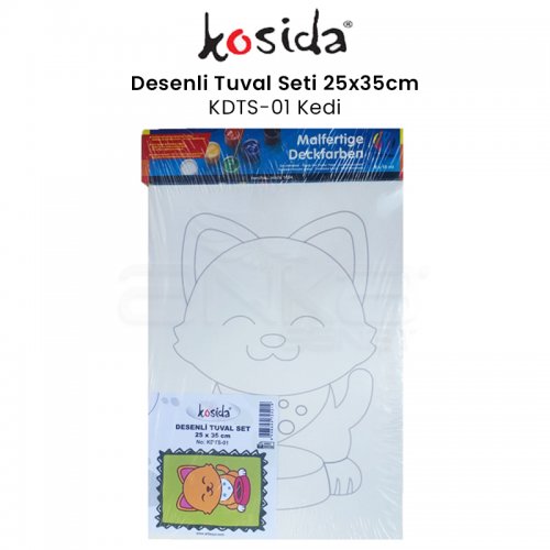 Kosida Desenli Tuval Seti 25x35cm Kedi KDTS-01