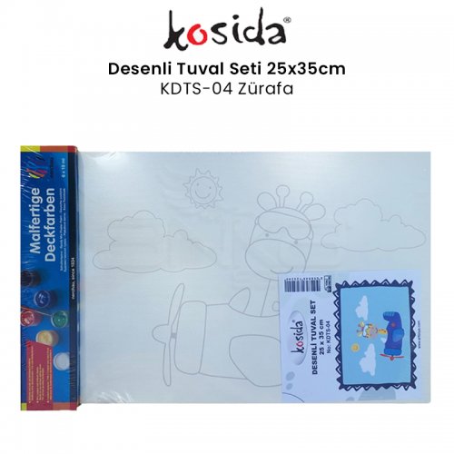 Kosida Desenli Tuval Seti 25x35cm Zürafa KDTS-04