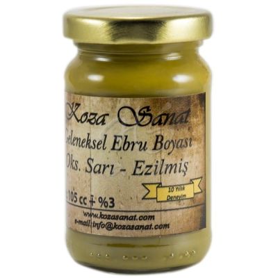 Koza Sanat Ezilmiş Ebru Boyası Oksit Sarı 105ml - Oksit Sarı