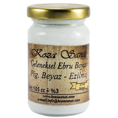 Koza Sanat Ezilmiş Ebru Boyası Pigment Beyaz 105ml - Pigment Beyaz