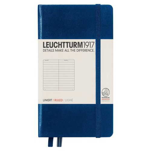 Leuchtturm1917 Çizgili Not Defteri Lacivert 80g A6