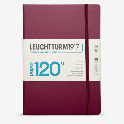 Leuchtturm1917 Çizgili Eskiz Not Defteri Bordo 120g A5