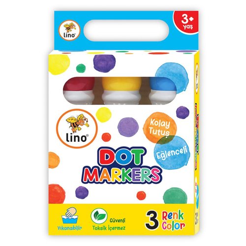 Lino Dot Markers Yıkanabilir Marker Kalem Seti 3lü